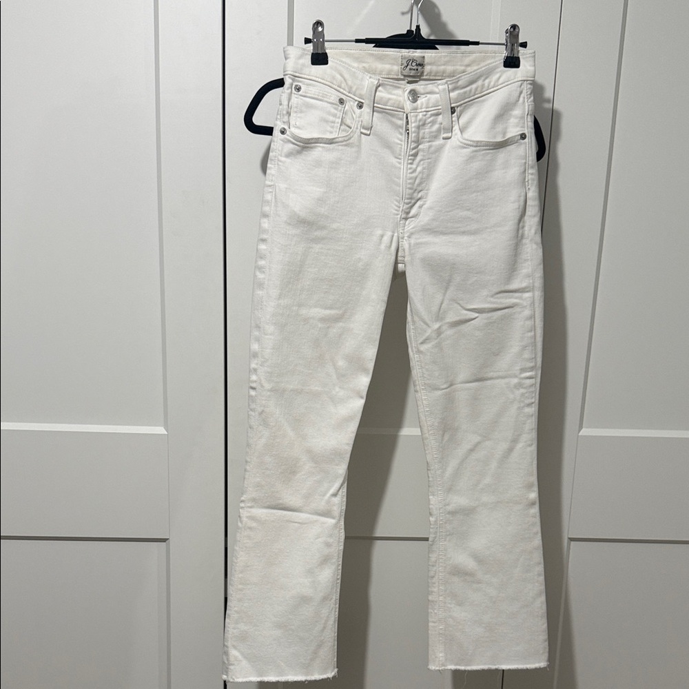 J. Crew White Straight Leg Jeans